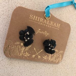 Shiraleah Chic Black Petal Earrings